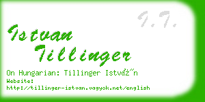 istvan tillinger business card